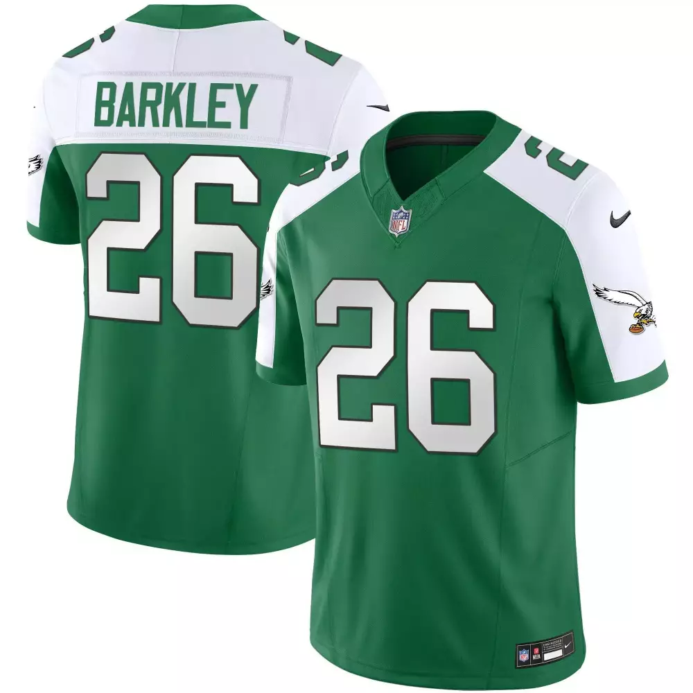 Saquon Barkley Philadelphia Eagles Throwback Kelly Vapor Limited Jersey V2 | Stitched Fan Gear for Men, Women & Youth