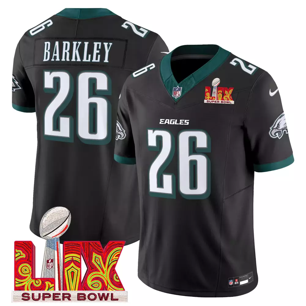Saquon Barkley Philadelphia Eagles Super Bowl LIX Patch Vapor Limited Jersey | Stitched Fan Gear | For Men, Women & Youth