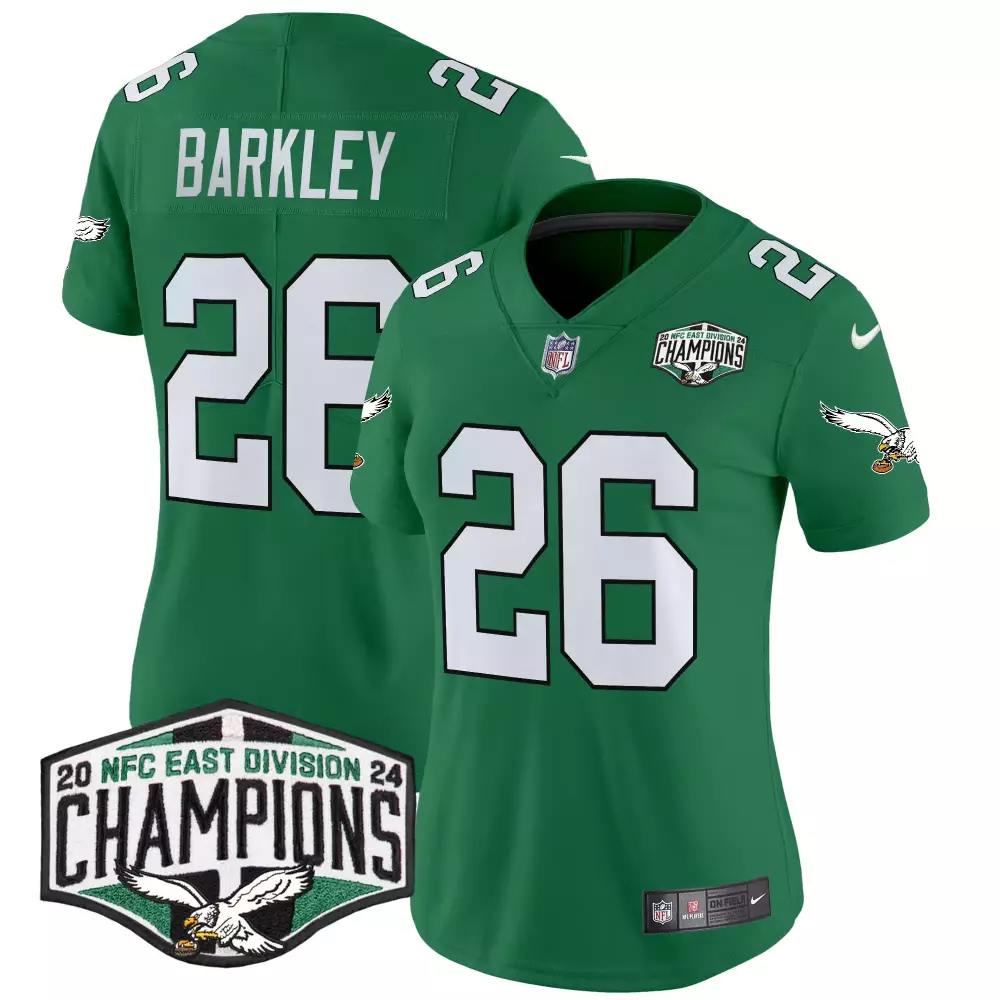 Saquon Barkley Kelly Green NFC East Division Champions Vapor Limited Jersey | Philadelphia Eagles Fan Gear | All Stitched for Men, Women & Youth