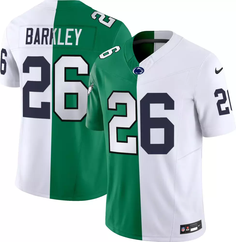 Saquon Barkley Philadelphia Eagles College Football Split Jersey | Vapor Limited Stitched Edition | For Men, Women & Youth