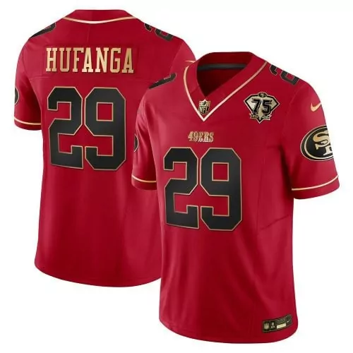 Talanoa Hufanga Scarlet Limited Women's San Francisco 49ers Throwback Vapor Jersey | 75th Anniversary Patch | For Women & Youth