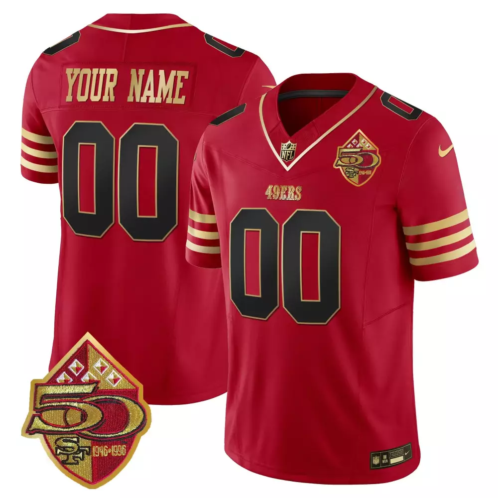 Scarlet San Francisco 49ers 50th Anniversary Vapor Limited Custom Jersey | For Men, Women & Youth | Celebrate the Legacy