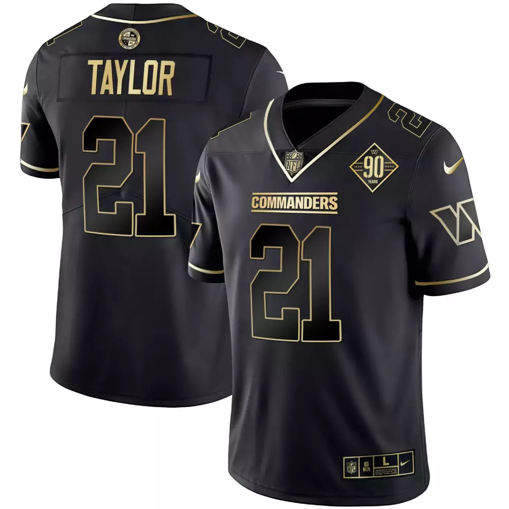 Sean Taylor Black Gold Jersey | Limited Edition Vapor Style | Fan Gear for Women | For Men, Women & Youth