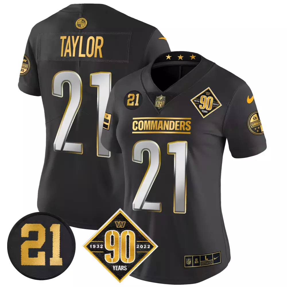 Sean Taylor Washington Commanders 90th Anniversary Black Limited Jersey | Women's Stitched Fan Gear | For Men, Women & Youth