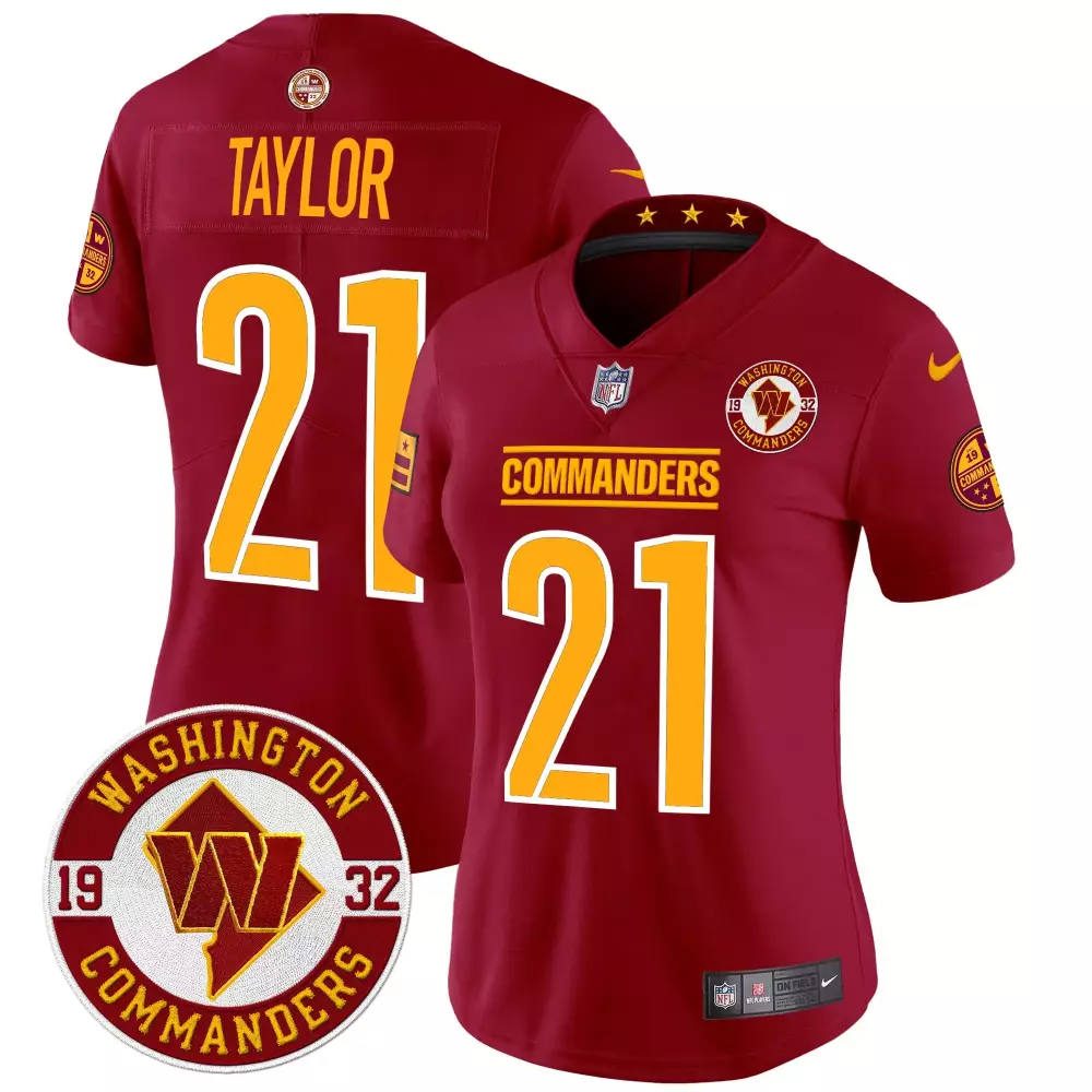 Sean Taylor Burgundy Women's Washington Commanders 2024 Vapor Limited Jersey | Est 1932 Patch | All Stitched | For Women