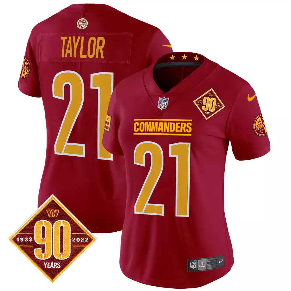 Sean Taylor Washington Commanders 90th Anniversary Burgundy Limited Vapor Jersey | Stitched Fan Gear | For Men, Women & Youth