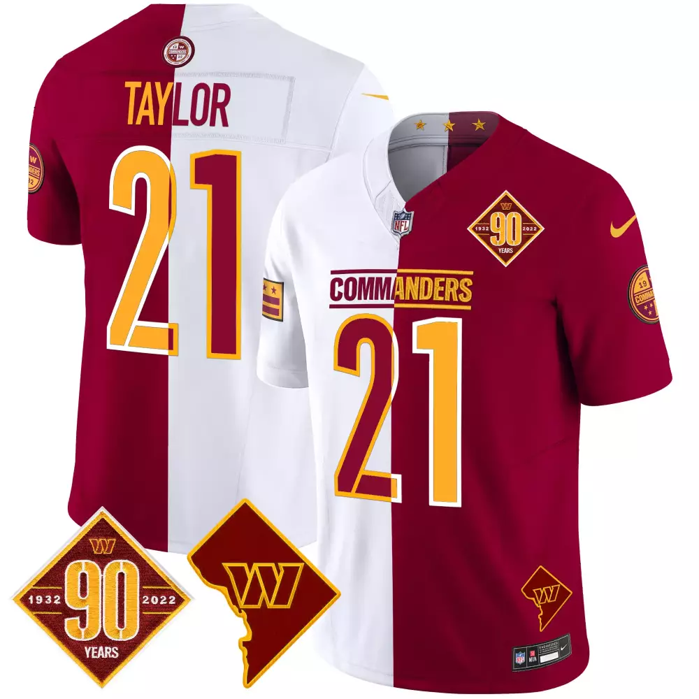 Sean Taylor Washington Commanders 90th Anniversary Home Patch Vapor Jersey | Stitched Fan Gear | For Men, Women & Youth