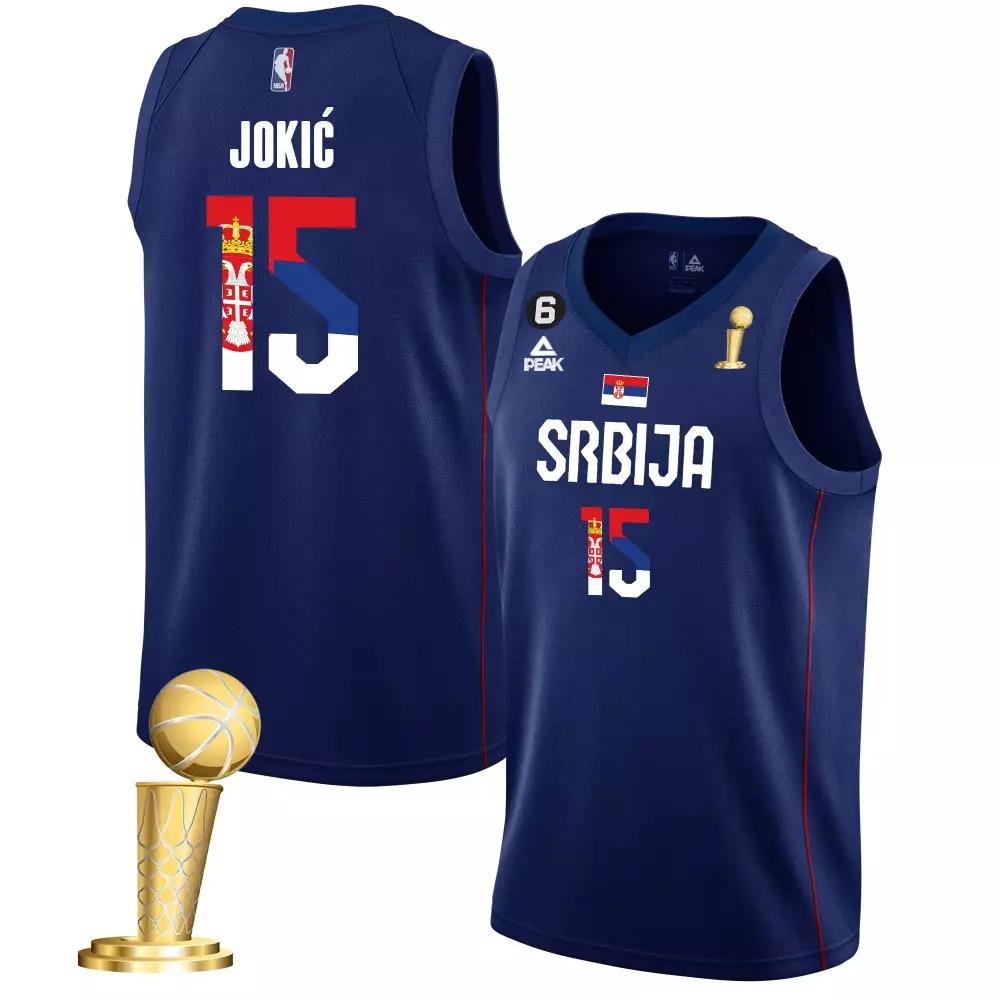 Nikola Jokic Denver Nuggets 2025 Navy Flag Jersey | Stitched Champions Style | Fan Gear for Men, Women & Youth