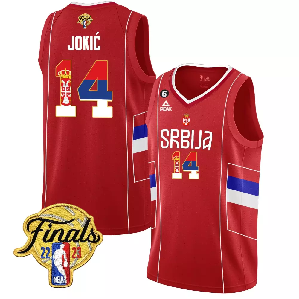 Nikola Jokic Denver Nuggets 2025 Red Flag Jersey | Stitched Finals Patch Style | Fan Gear for Men, Women & Youth