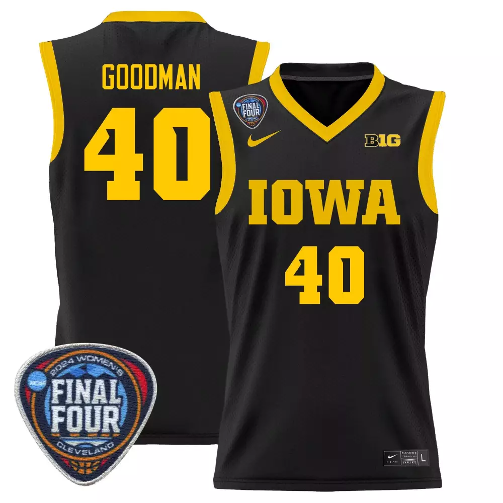 Sharon Goodman Iowa Hawkeyes 2024 Final Four Basketball Jersey | Black Women's Size All Stitched | Fan Gear