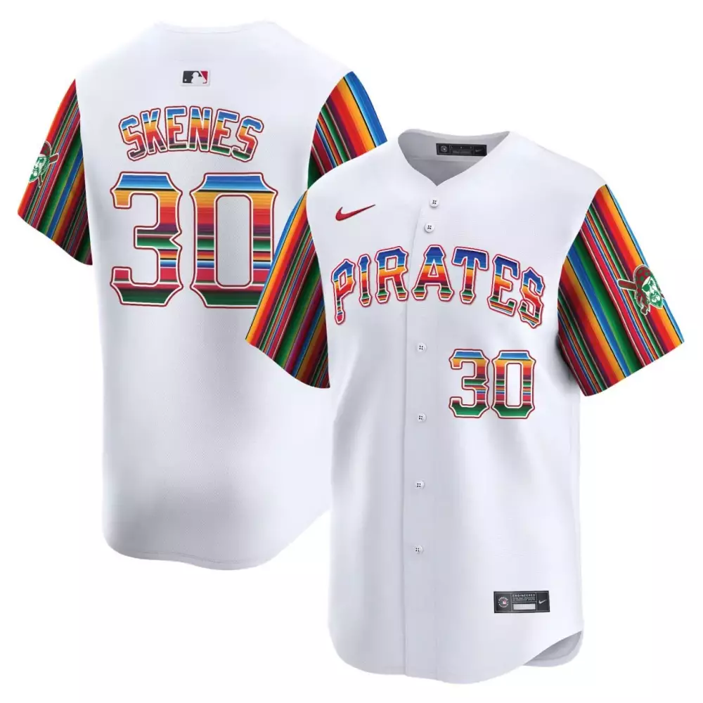 Paul Skene's Pittsburgh Pirates Mexico Premier Limited Jersey | White Stitched for Youth | Fan Gear | For Men, Women & Youth