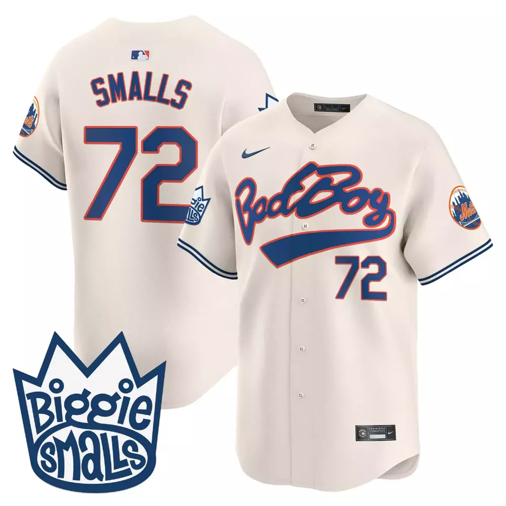 Biggie Smalls 1972 Cream New York Mets Vapor Premier Limited Jersey | All Stitched | For Men, Women & Youth