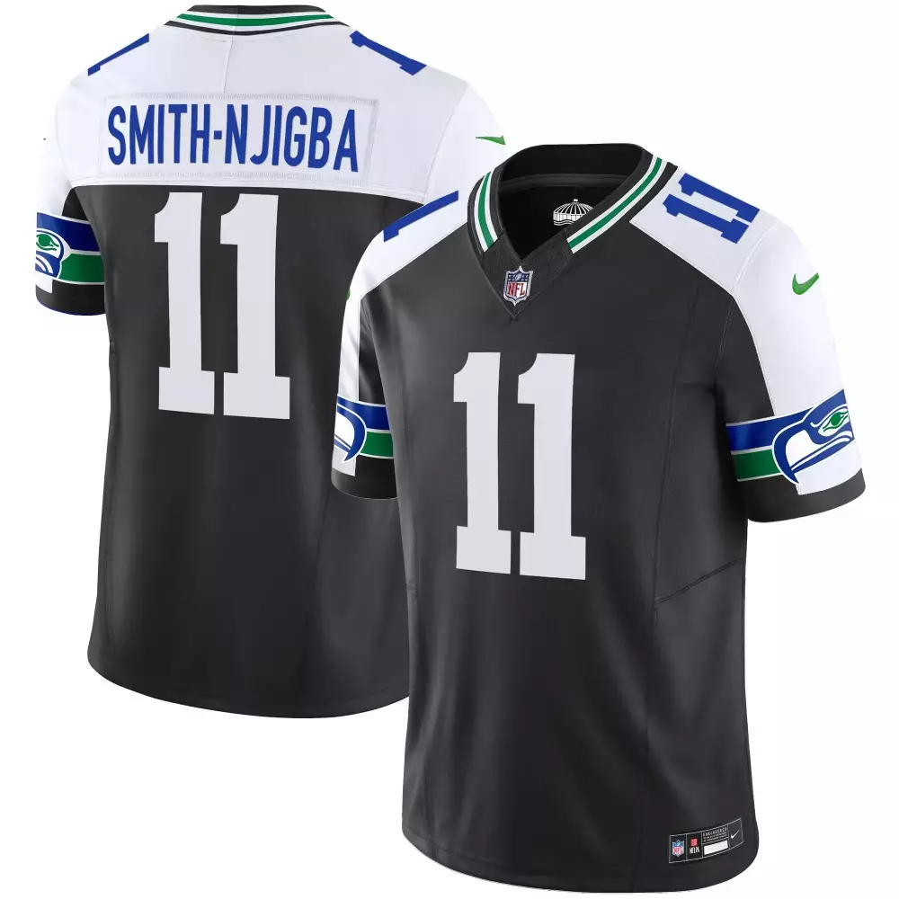 Smith Njigba Black Alternate Women's Jersey | Seattle Seahawks 2024 City Patch | Limited Edition Stitched Fan Gear | For Women & Youth