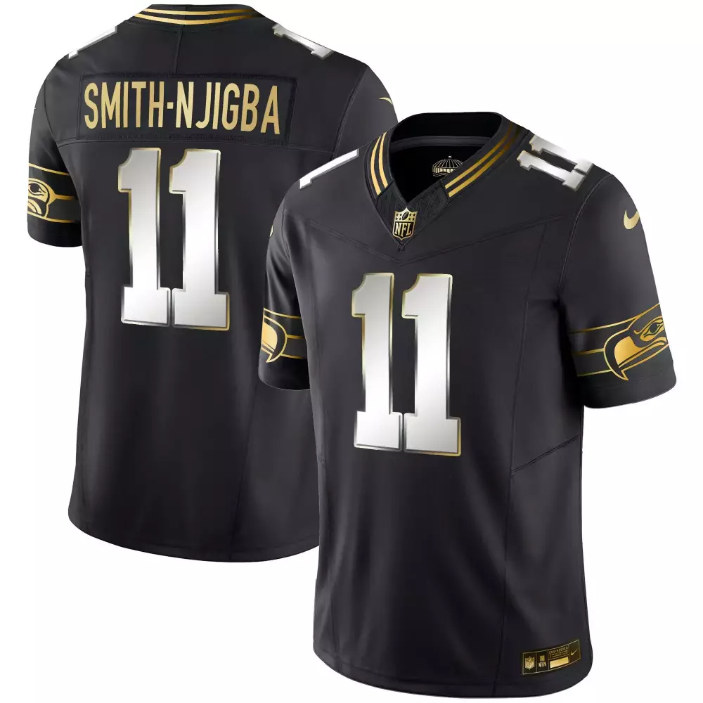 Smith Njigba Black Limited Men's Throwback Gold Vapor Jersey | Seattle Seahawks Limited Edition | For Men, Women & Youth