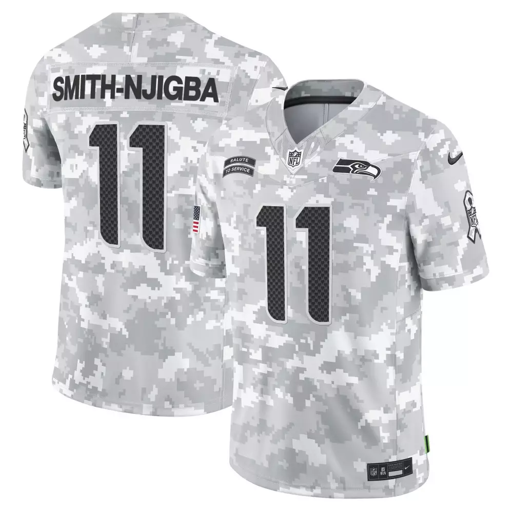 Smith-Njigba Seattle Seahawks 2024 Salute to Service Vapor Limited Jersey | Arctic Camo | Fan Gear for Youth