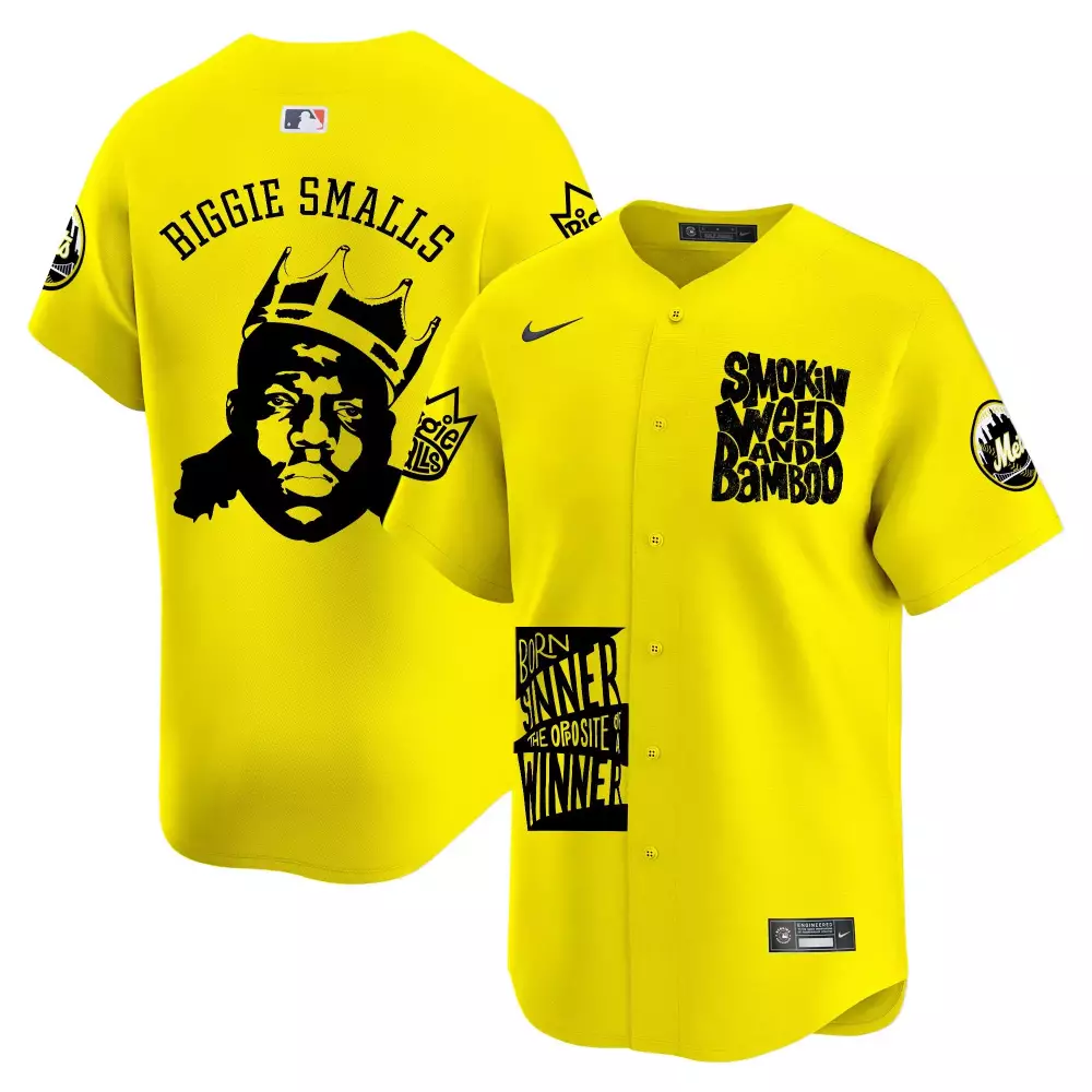 Smokin Weed Youth New York Mets Biggie Smalls Vapor Premier Limited Jersey | Printed | For Men, Women & Youth