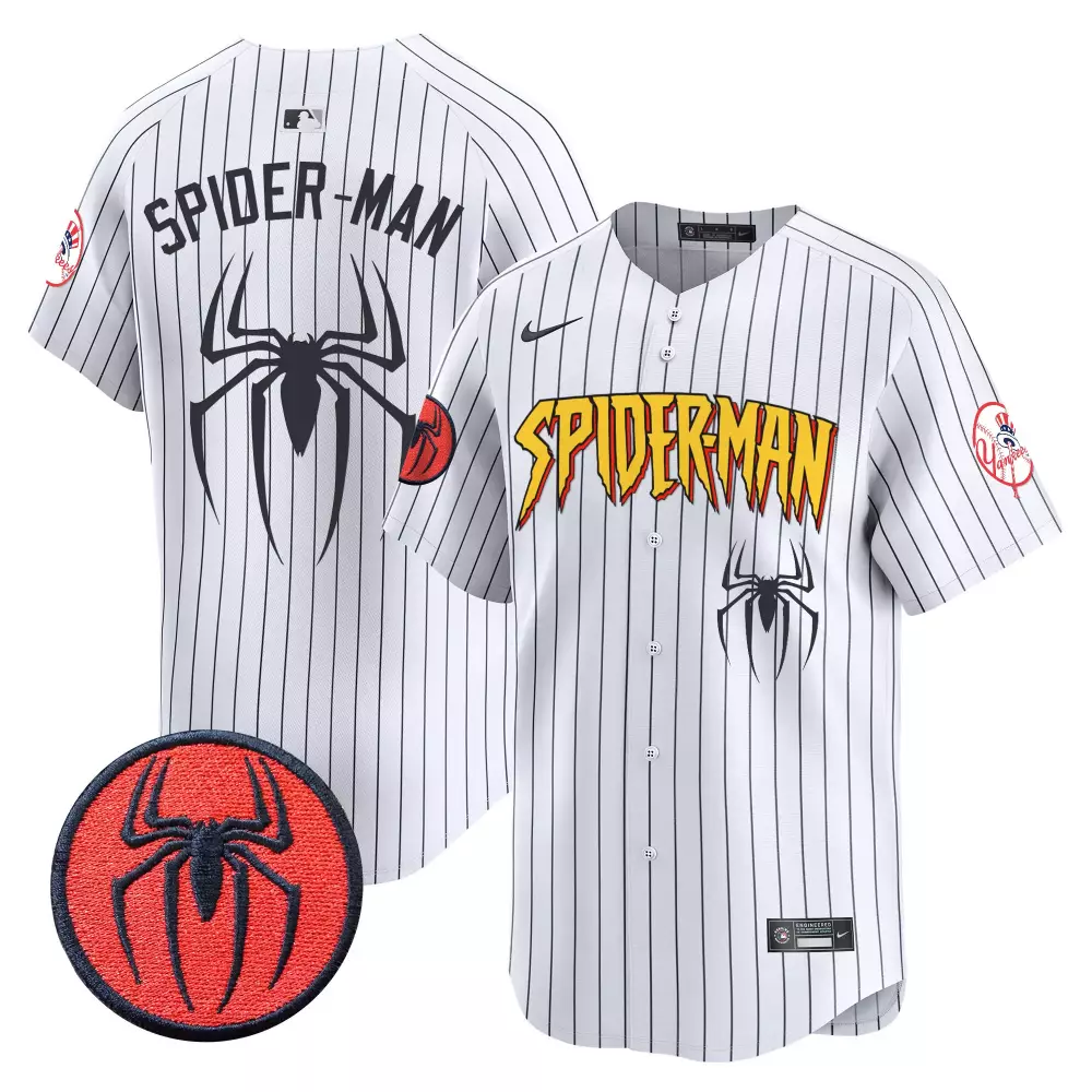 Spiderman Yankees Pinstripe Vapor Premier Jersey | All Stitched Limited Edition for Men, Women & Youth