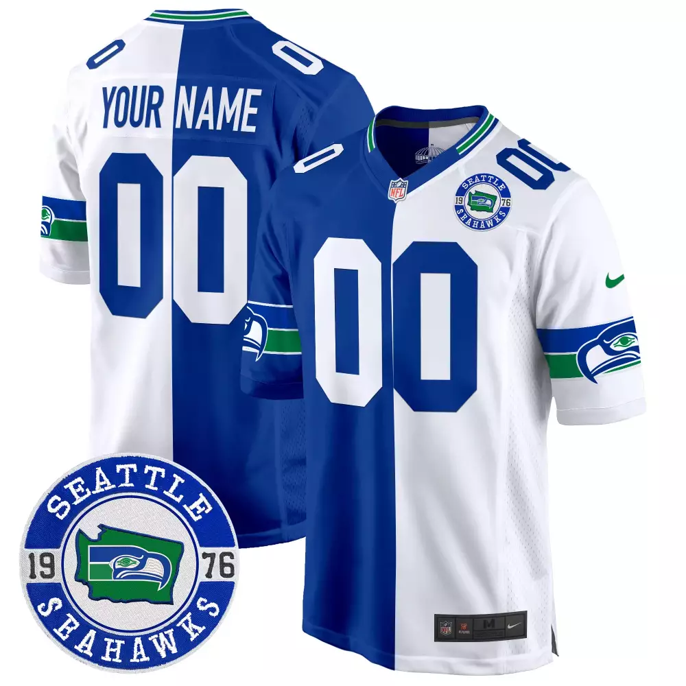 Seattle Seahawks Throwback Est 1976 Patch Game Custom Jersey | All Stitched | Fan Gear for Men, Women & Youth