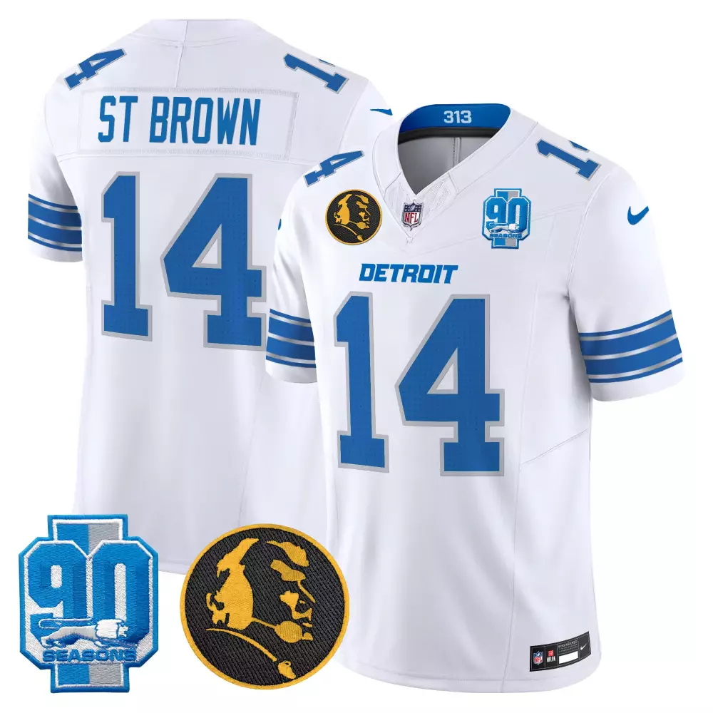 St. Brown Detroit Lions 2024 90th John Madden Patch Vapor Limited Jersey | All Stitched | Fan Gear | For Men, Women & Youth