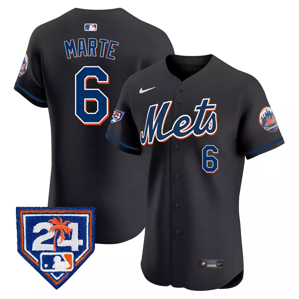 Starling Marte New York Mets 2024 Men's Black Spring Training Jersey | Elite Edition Stitched Fan Gear | For Men, Women & Youth