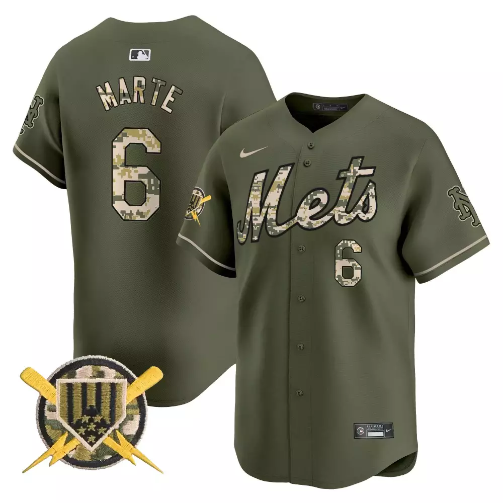 Starling Marte New York Mets Men's Green Jersey | Armed Forces Day | Limited Edition Stitched Fan Gear | For Men, Women & Youth