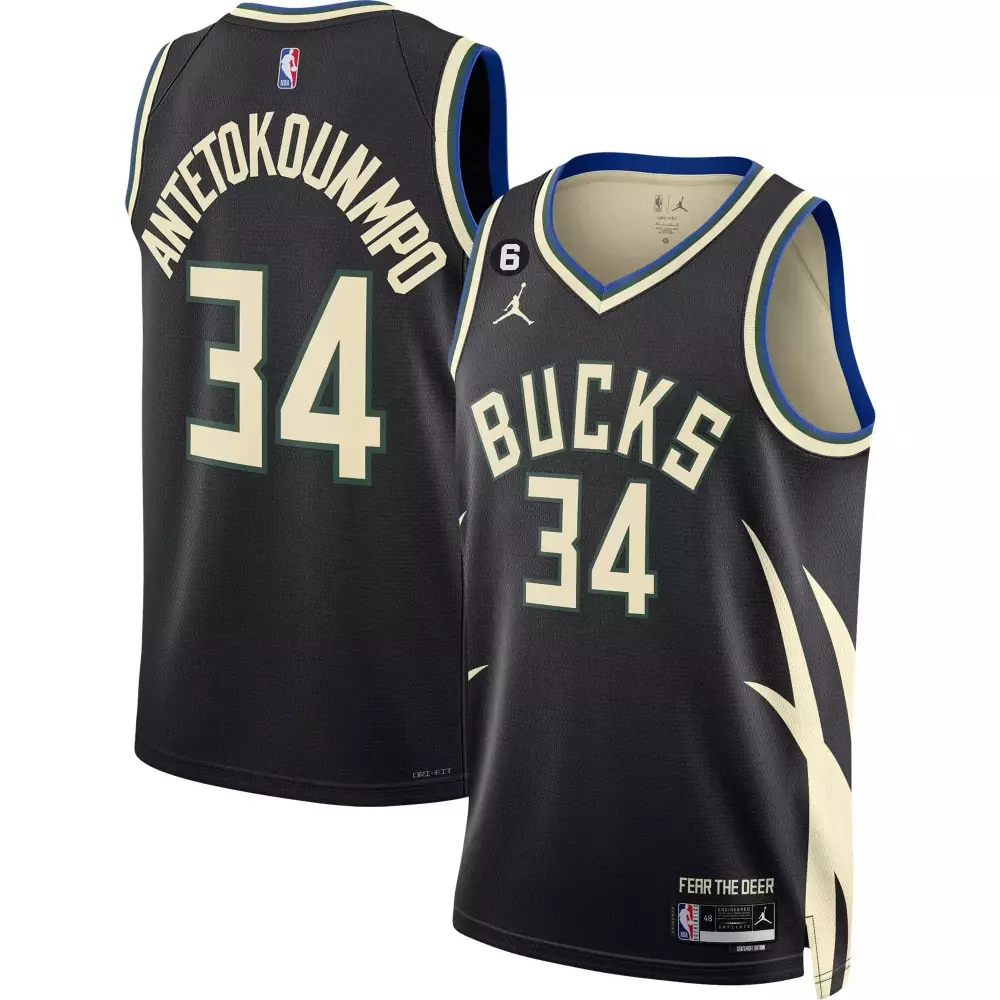 Statement Men Giannis Antetokounmpo 34 Milwaukee Bucks Collection Jersey | All Stitched | Limited Edition Fan Gear for Men, Women & Youth