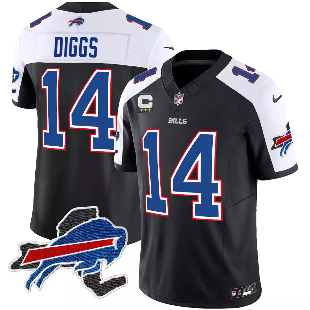 Stefon Diggs Buffalo Bills Black Alternate New York Patch Vapor Limited Jersey | All Stitched Fan Gear | For Men, Women & Youth