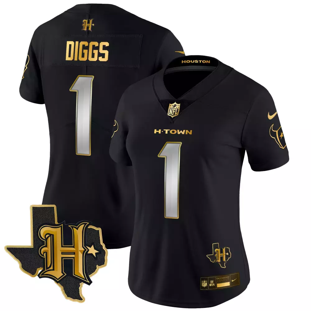 Stefon Diggs Houston Texans 2024 Texas Patch Jersey | Black Limited Edition for Women | Fan Gear for All