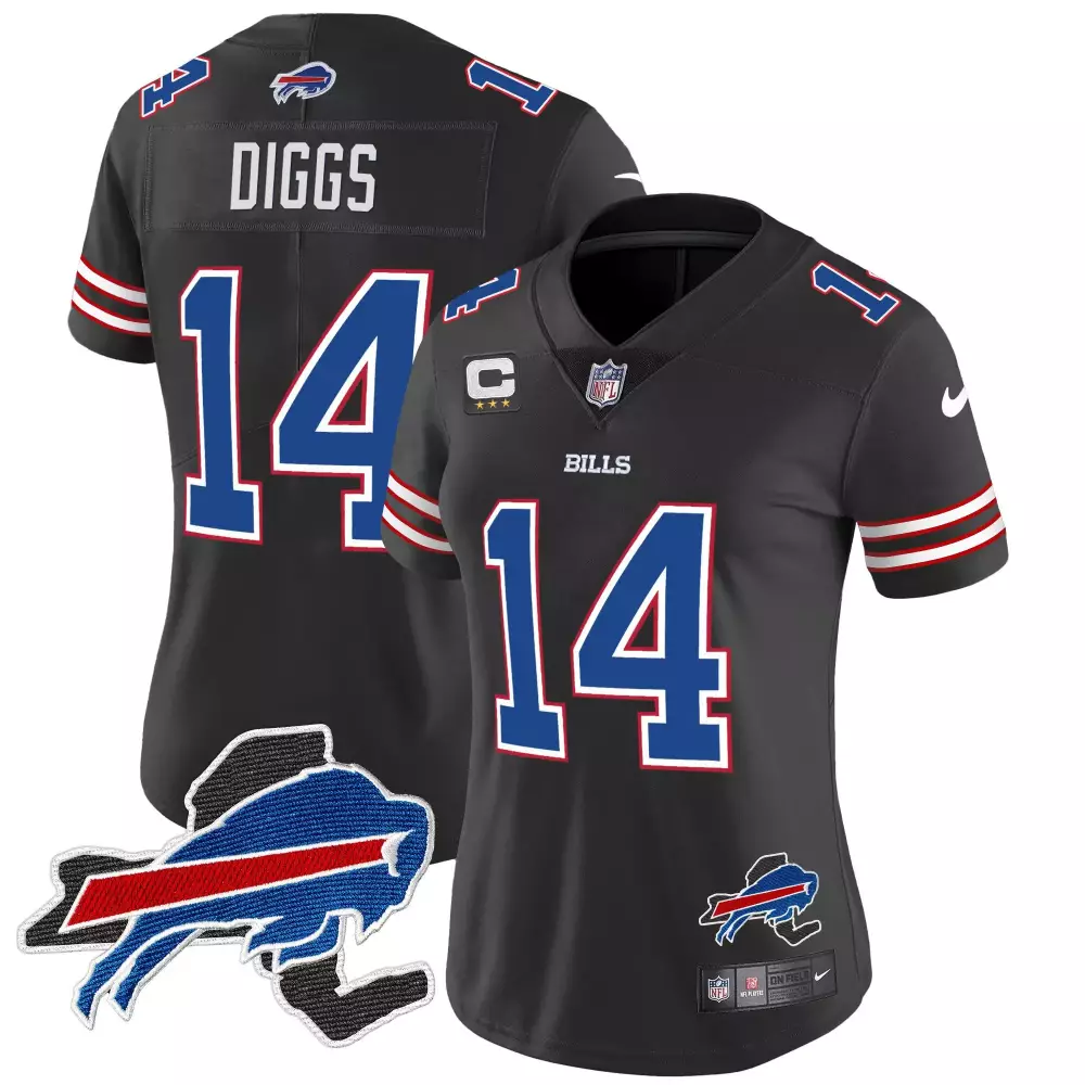 Stefon Diggs Buffalo Bills New York Patch Women's Limited Jersey | Stitched Design | Fan Gear for Women