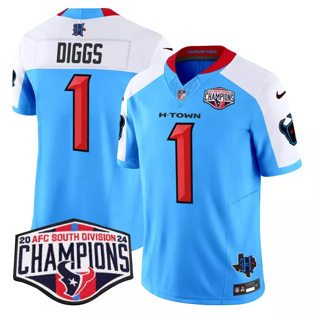 Stefon Diggs Houston Texans 2024 AFC South Champions Jersey | Blue Alternate Vapor Limited Edition | Fan Gear for Men, Women & Youth