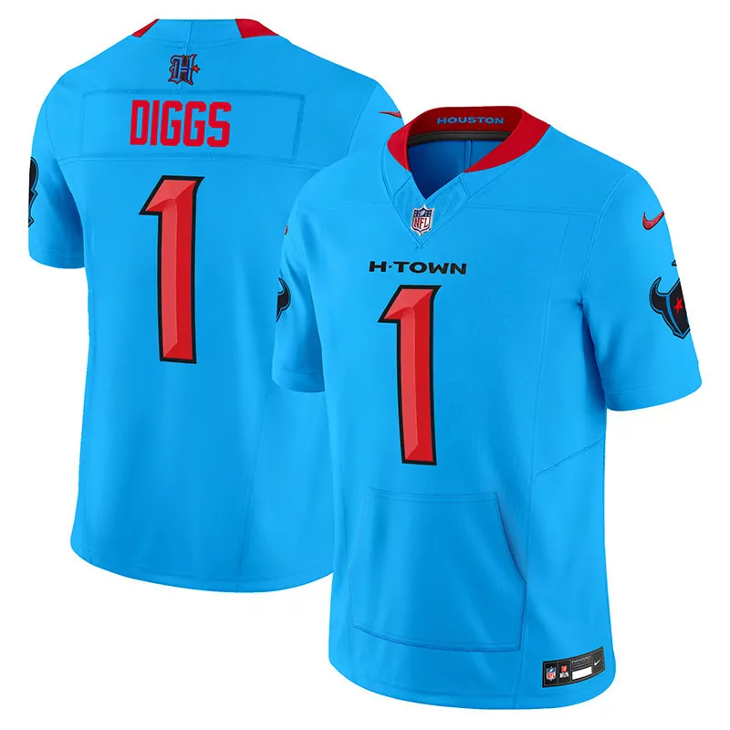 Stefon Diggs Houston Texans 2024 Vapor Hand Warmer Jersey | Blue All Stitched | Ultimate Fan Gear | For Men, Women & Youth