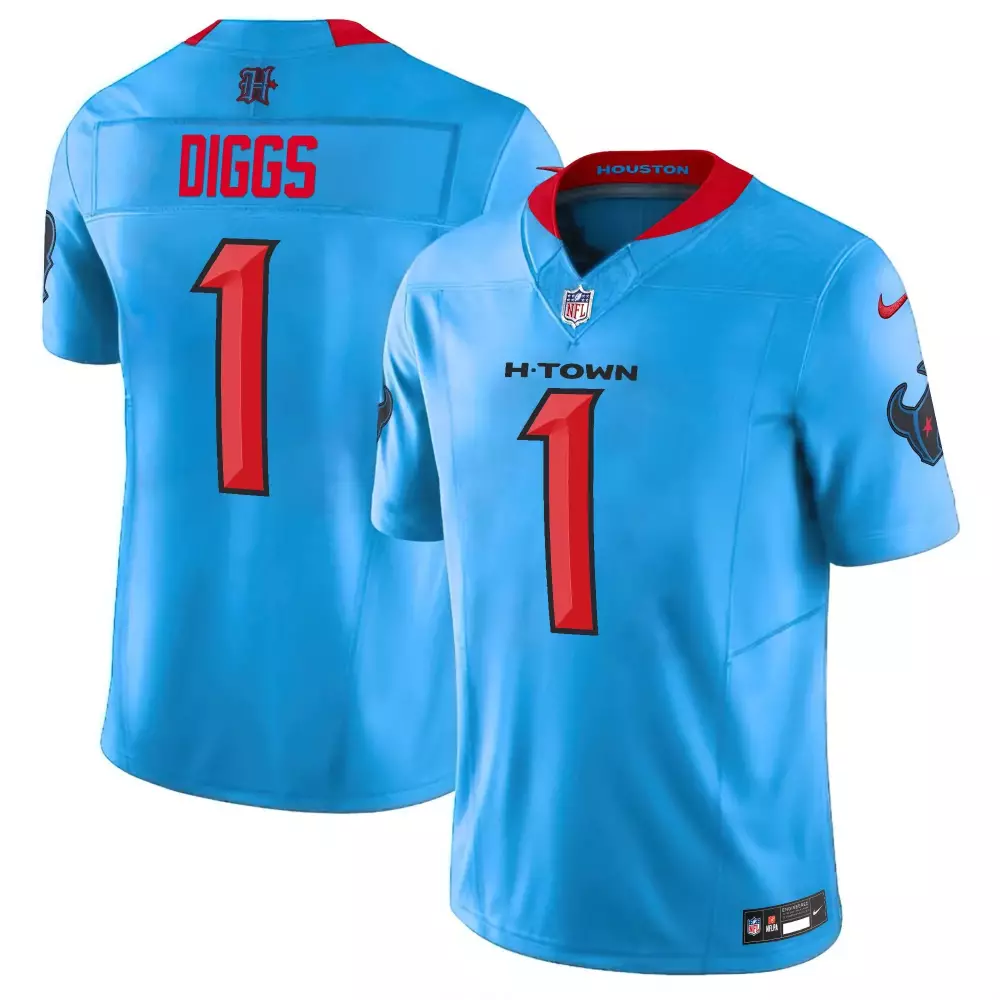 Stefon Diggs Houston Texans 2024 Vapor Limited Jersey V2 | Blue All Stitched | Game Day Fan Gear | For Men, Women & Youth
