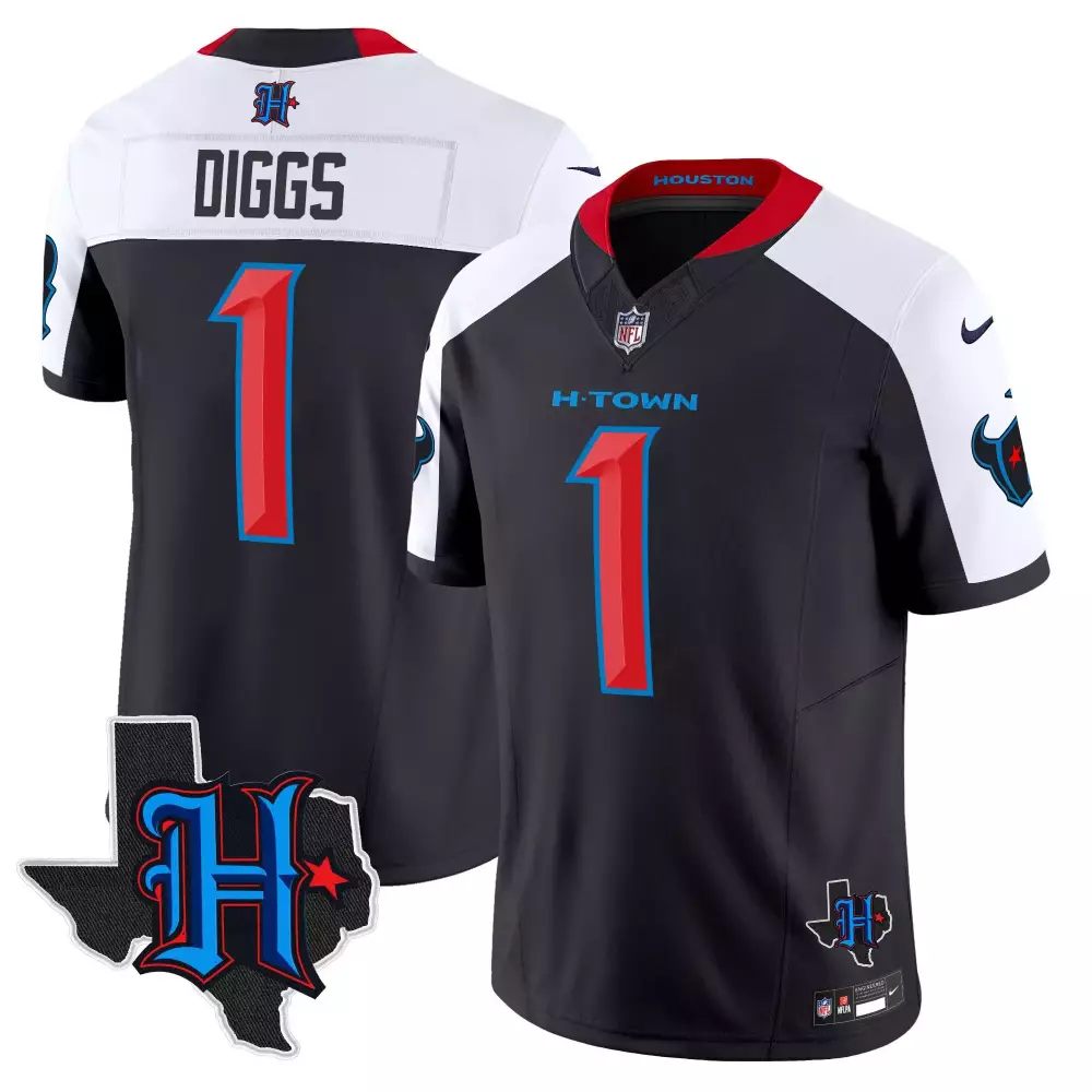 Stefon Diggs Houston Texans 2024 Navy Alternate Limited Jersey V2 | Stitched Texas Patch | Fan Gear for Men, Women & Youth