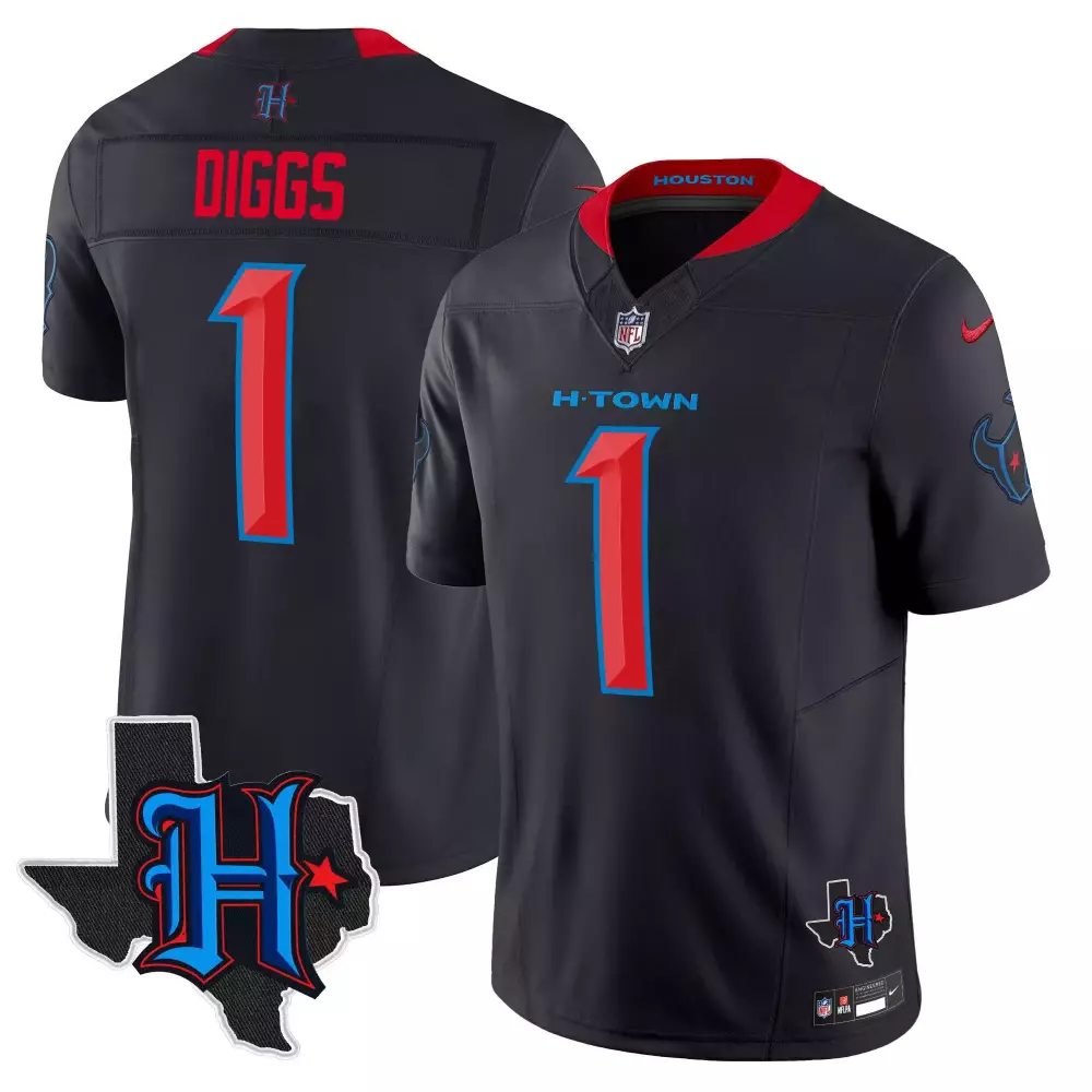 Stefon Diggs Houston Texans 2024 Navy Limited Men's Texas Patch Vapor Jersey V2 | Stitched | Fan Gear for Men