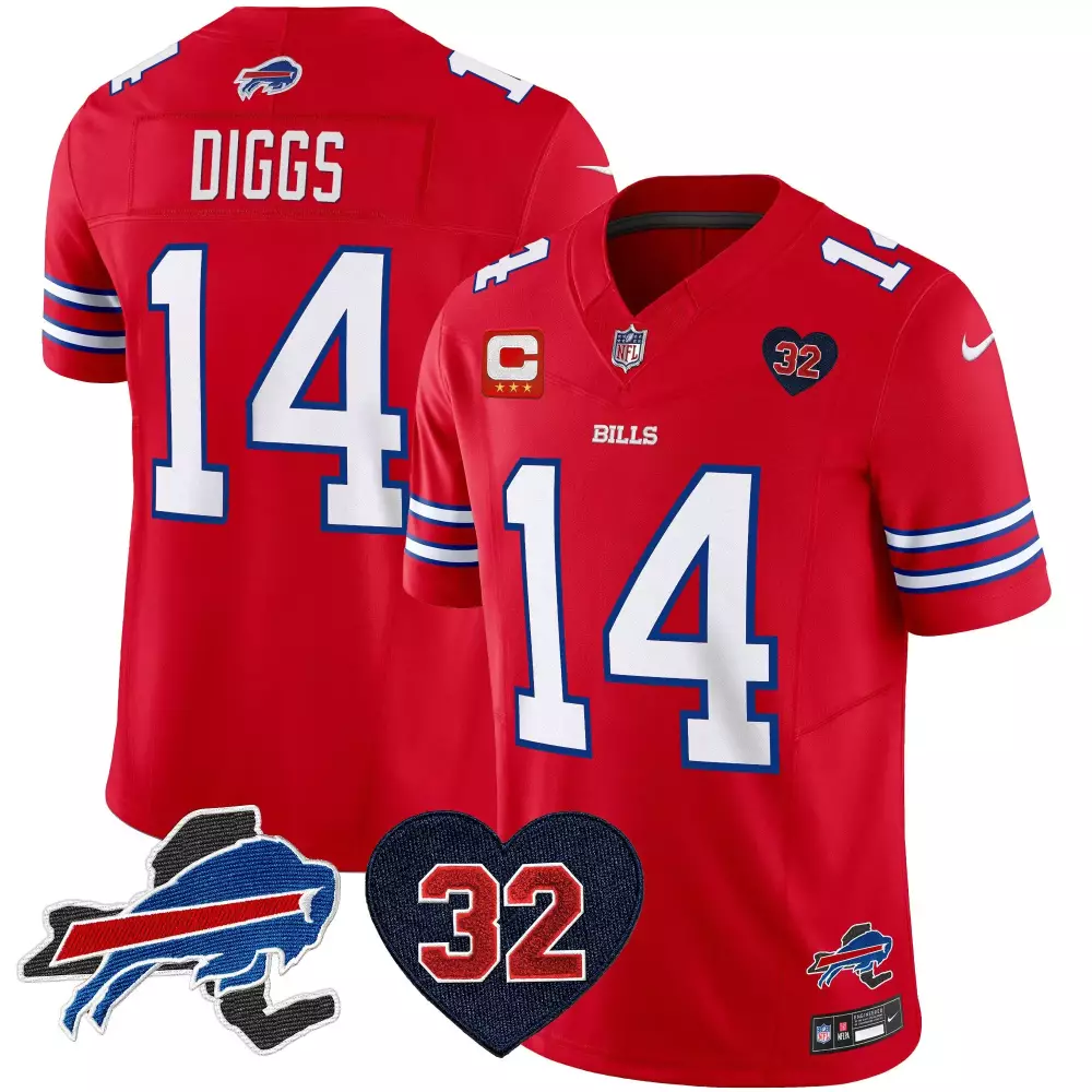 Stefon Diggs Buffalo Bills OJ Simpson Patch Vapor Limited Jersey | Red | All Stitched for Men, Women & Youth