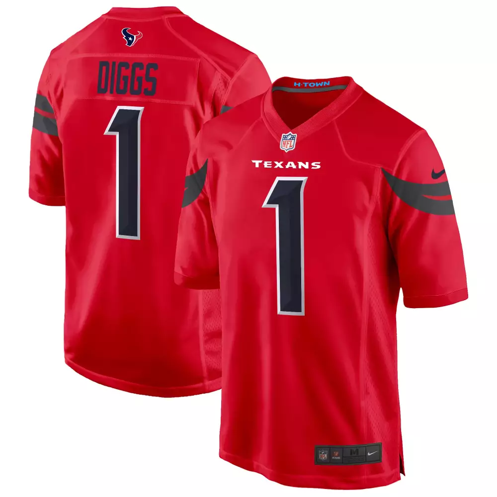 Stefon Diggs Red Men's Houston Texans 2024 Game Jersey | All Stitched | Limited Edition Fan Gear | For Men, Women & Youth