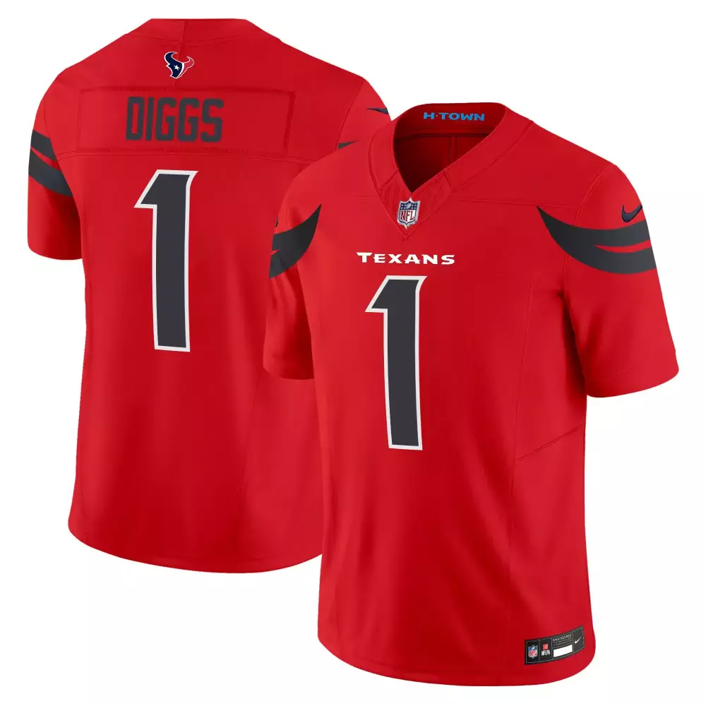 Stefon Diggs Houston Texans 2024 Red Vapor Limited Blue Jersey | All Stitched | Fan Gear for Men, Women & Youth