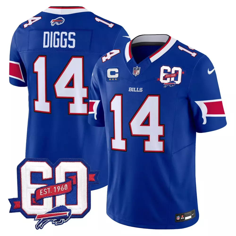 Stefon Diggs Buffalo Bills Royal Men's Jersey | 60th Anniversary Patch | Limited Edition Fan Gear for Men, Women & Youth