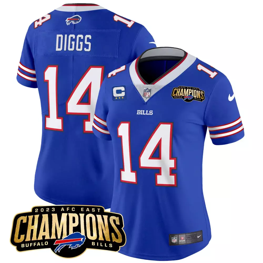 Stefon Diggs Royal Women's Buffalo Bills 2023 AFC East Champions Jersey | Stitched Vapor Fan Gear | For Men, Women & Youth