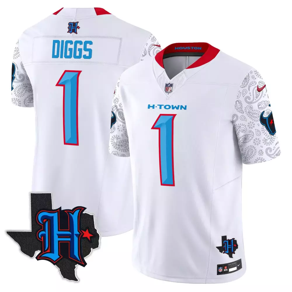 Stefon Diggs Houston Texans 2024 Texas Patch Vapor Limited Jersey V4 | Men's White Stitched | Fan Gear for Men, Women & Youth
