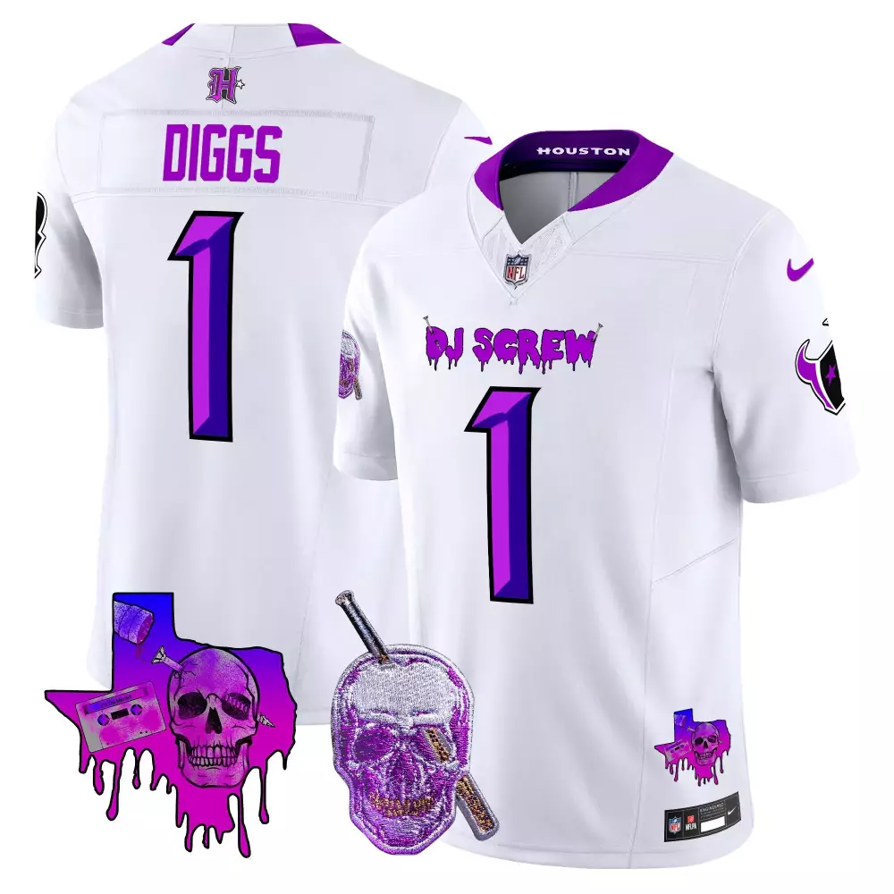 Stefon Diggs Houston Texans 2024 DJ Screw Vapor Limited Jersey | Men's White Stitched | Fan Gear for Men, Women & Youth