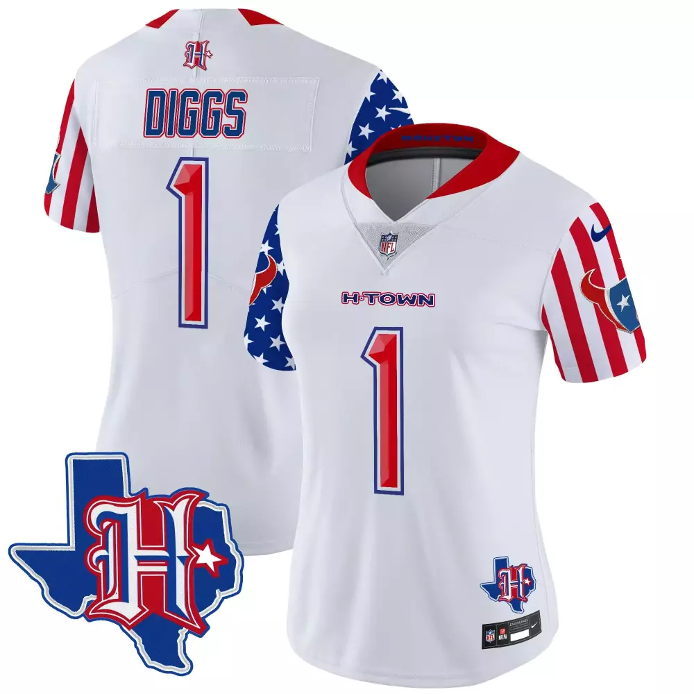 Stefon Diggs Houston Texans 2024 American Style Vapor Limited Jersey | Women's White Stitched | Fan Gear for Men, Women & Youth