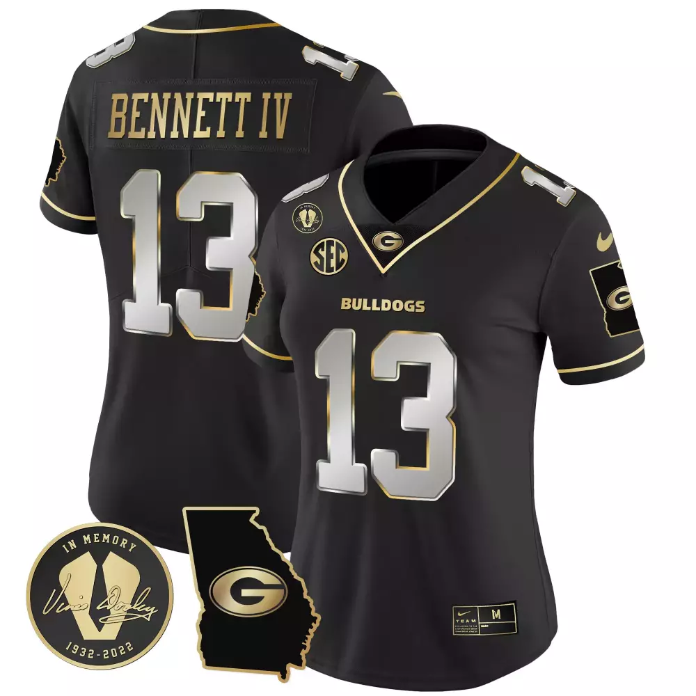Stetson Bennett Georgia Bulldogs 2023 Black Limited Vapor Jersey V3 | Stitched Georgia Map | Limited Edition Fan Gear for Women & Youth
