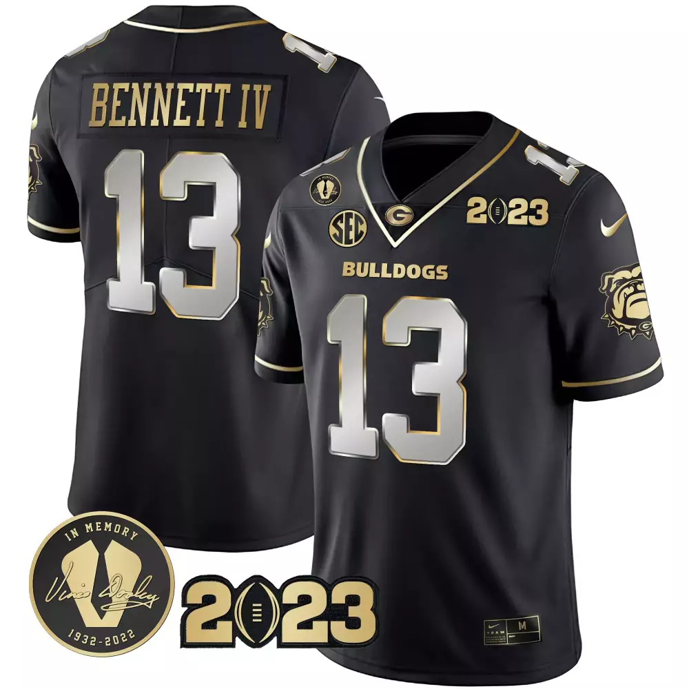 Stetson Bennett Georgia Bulldogs 2023 Black Limited Youths Champions Jersey | Stitched Design | Replica Fan Gear for Youth