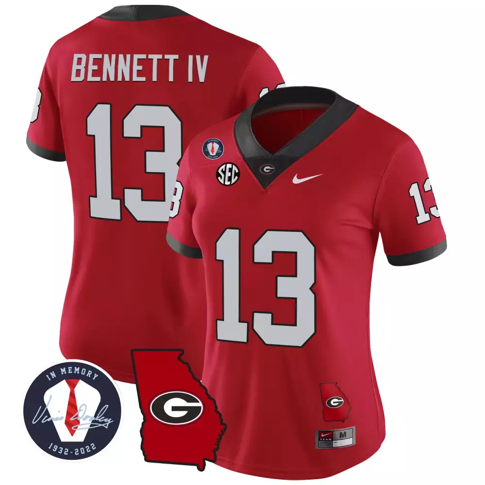 Stetson Bennett Georgia Bulldogs 2023 Red Vapor Jersey | Stitched | Limited Edition Fan Gear | For Women