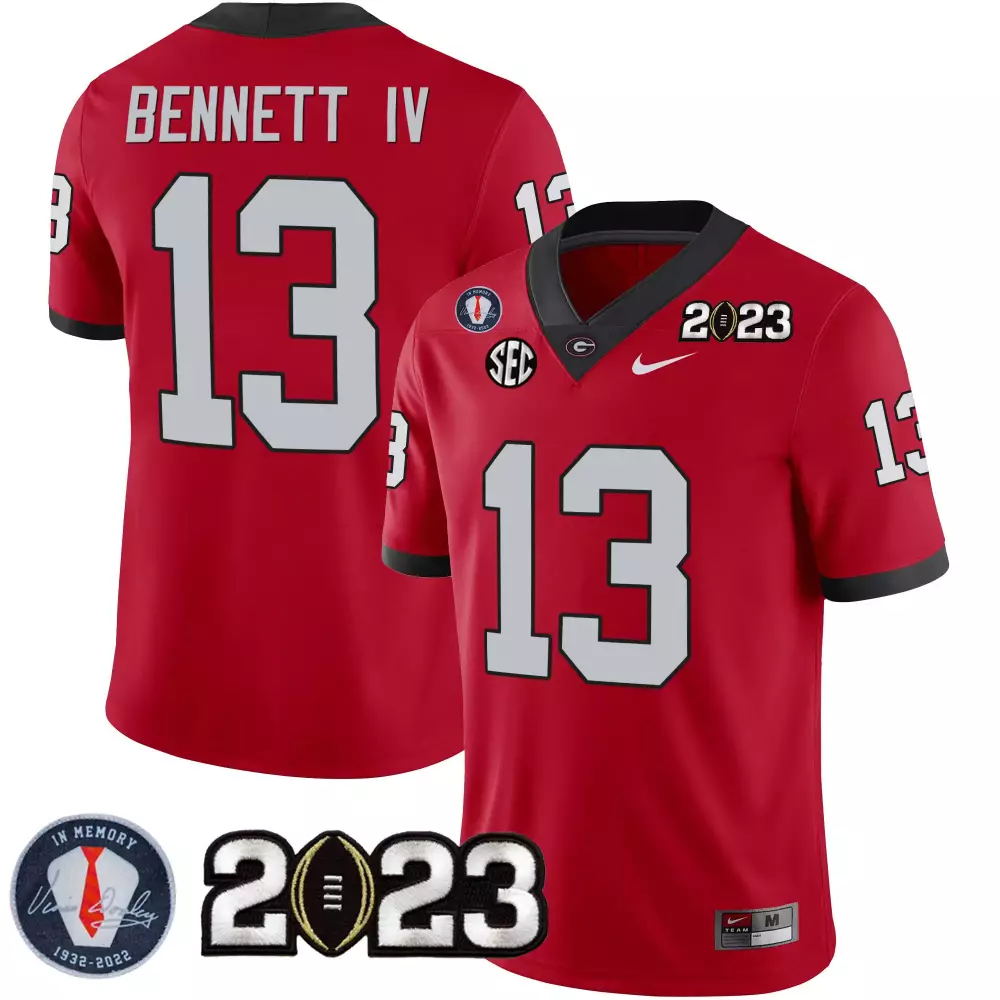 Stetson Bennett Georgia Bulldogs 2023 Red Youth Champions Jersey | Stitched | Limited Edition Fan Gear | For Youth