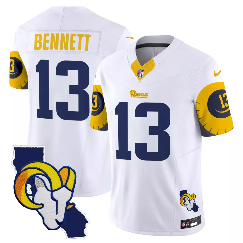 Stetson Bennett White Men's Los Angeles Rams Special Vapor Limited Jersey V2 | All Stitched | Limited Edition Fan Gear | For Men, Women & Youth