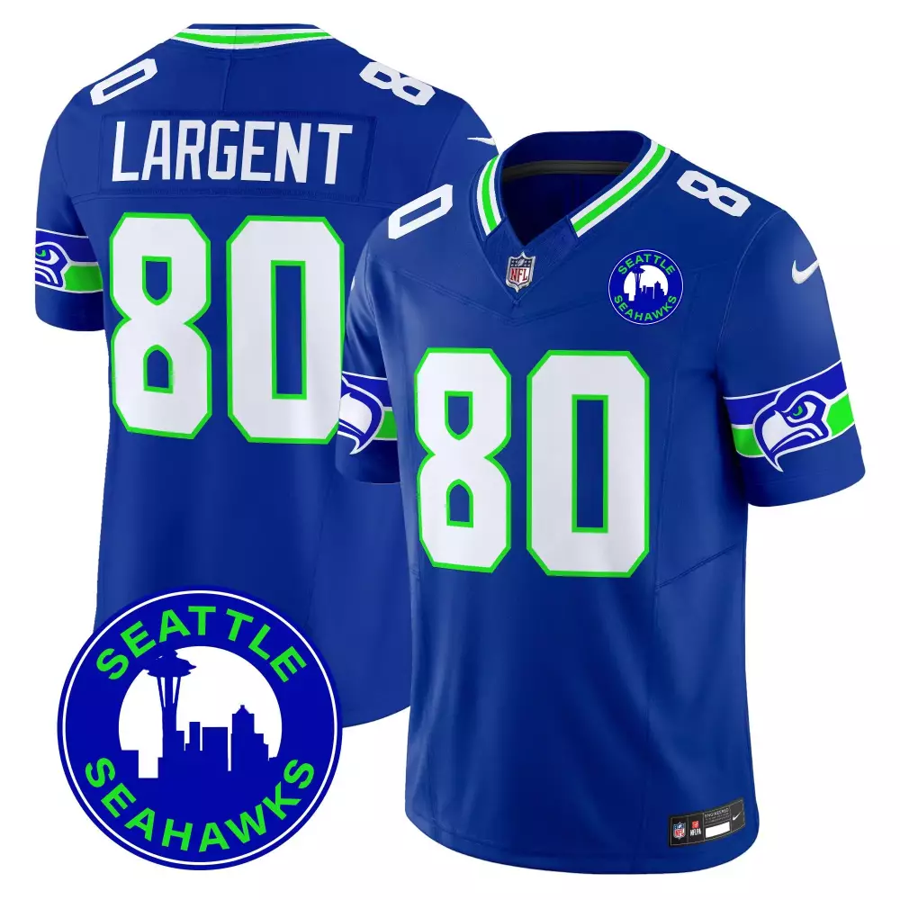 Steve Largent Seattle Seahawks Royal Men's 2024 City Patch Vapor Limited Jersey | Stitched Fan Gear for Men, Women & Youth