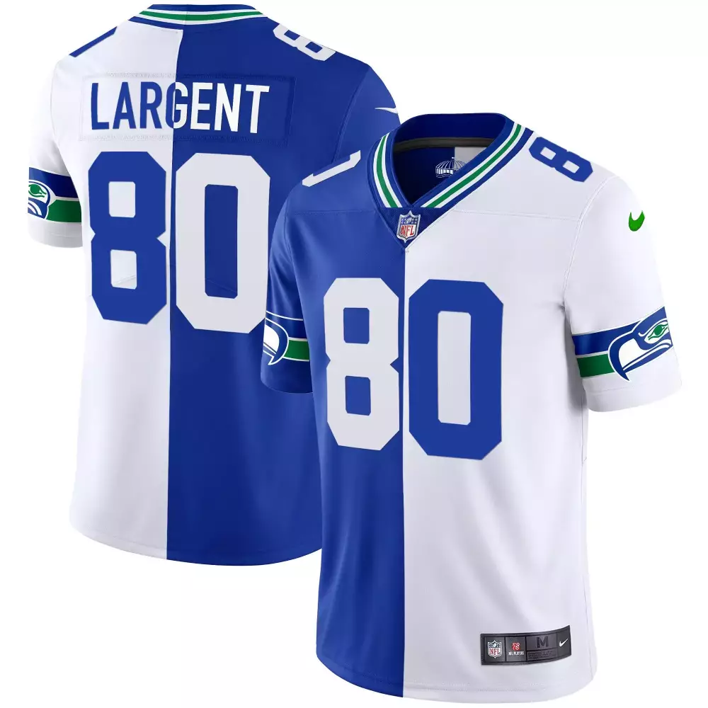 Steve Largent Seattle Seahawks Split Throwback Gold Jersey V2 | All Stitched | Fan Gear for Men, Women & Youth