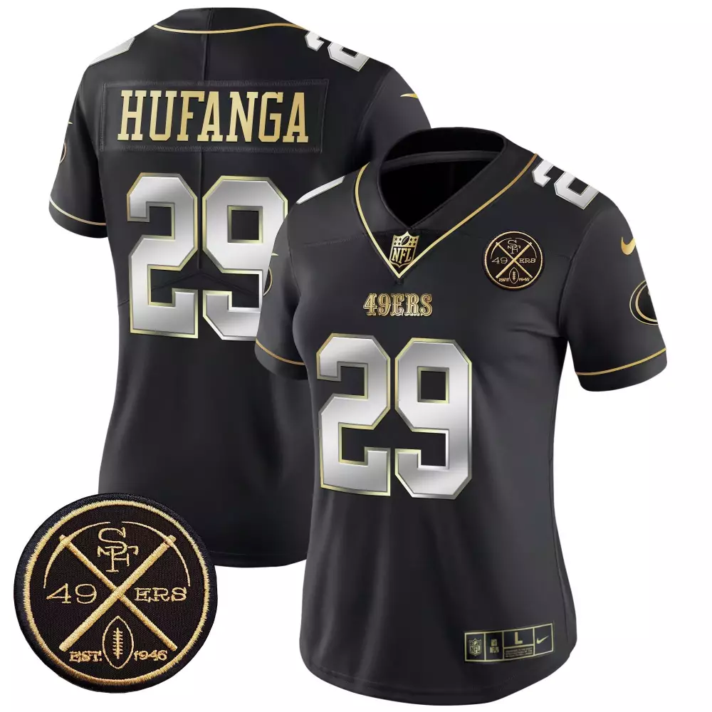 Talanoa Hufanga Black Limited Women's 49ers EST1946 Jersey | Vapor Edition | Limited Edition Fan Gear | For Men, Women & Youth